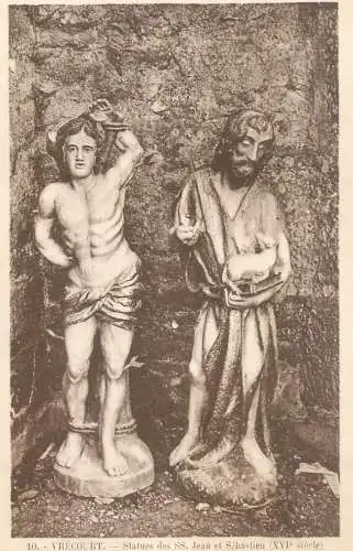 CPA France Vrécourt statues des SS Jean et Sebastien