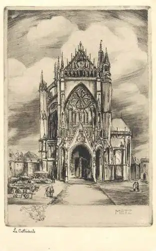 CPA France Metz la cathedrale etch