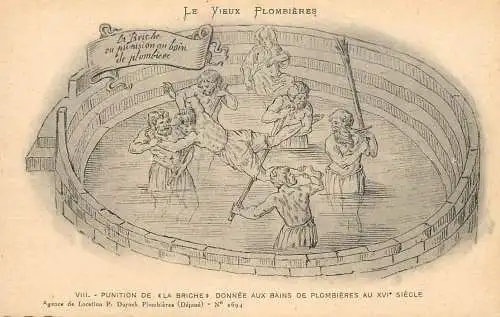 CPA France Plombieres les Bains punition de la briche drawing