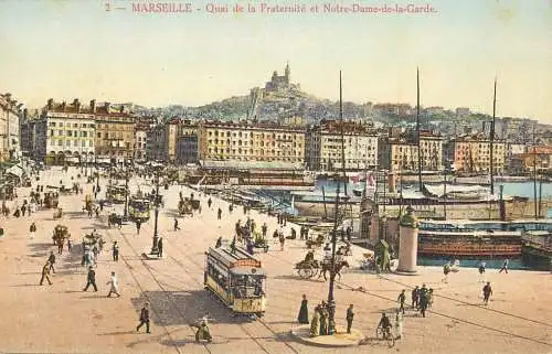 CPA France Marseilles quai de la Fraternite tram