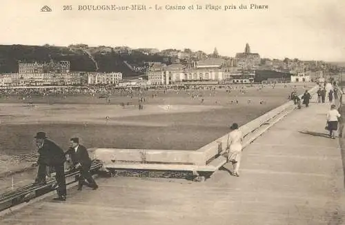 CPA France Boulogne-sur-Mer casino et la plage