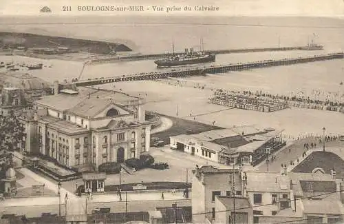 CPA France Boulogne-sur-Mer harbour ocean liner