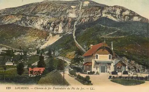 CPA France Lourdes chemin de fer funiculaire du Pic du Jer