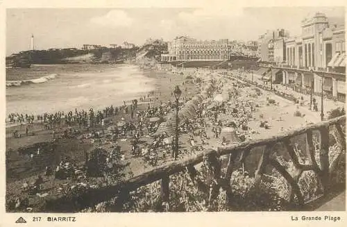 CPA France Biarritz la grande plage