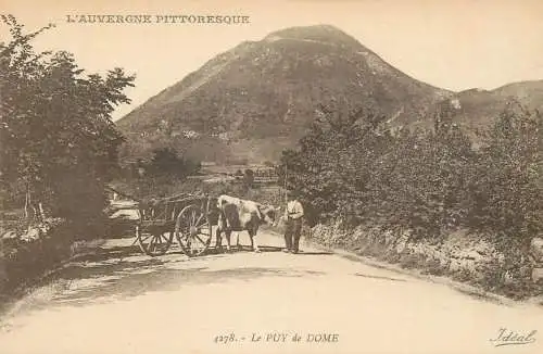 CPA France Puy-de-Dôme ox cart