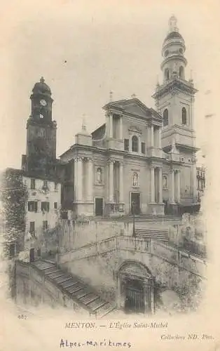 CPA France Menton l'eglise Saint Mitchel