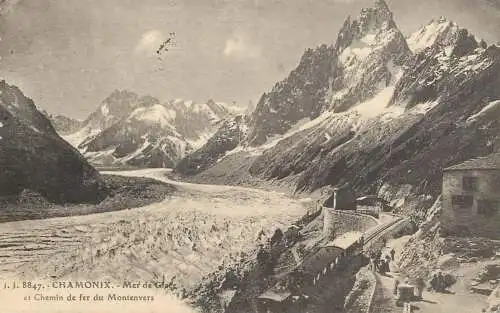 CPA France Chamonix mer de Glace chemin de fer du Montenvers