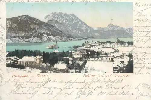 Postcard Austria Schloss ort und Traunsee