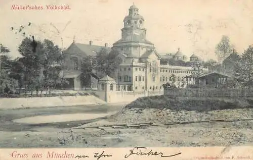 Postcard Germany Munchen Muller'sches Volksbad