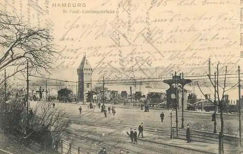 Postcard Germany Hamburg St. Pauli landungsbrucke