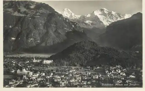 Switzerland postcard Interlaken Monch und Jungfrau