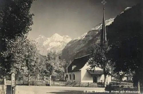 Switzerland postcard Kandersteg kirche mit Blumlisalp