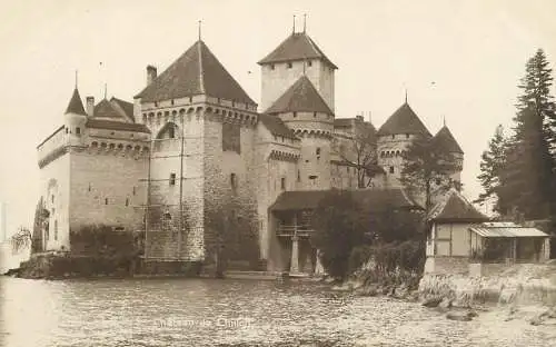 Switzerland postcard chateau de Chillon