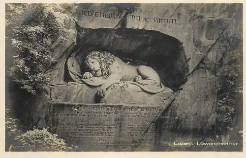 Switzerland postcard Luzern Lowendenkmal