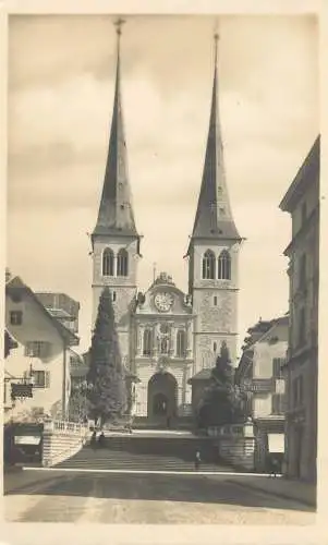 Switzerland postcard Luzern hofkirche