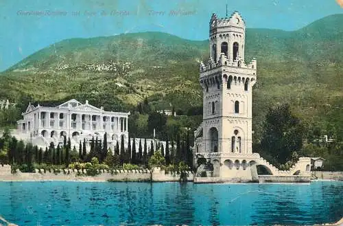 Italy postcard Gardone Riviera sul Lago di Garda Torre Ruhland