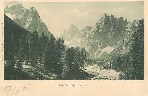 Italy postcard Fischleintal in Sexten