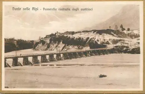 Italy postcard ponte nelle Alpi passarella