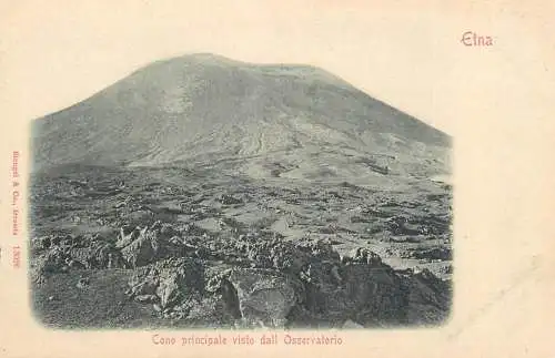 Italy postcard Etna mountain