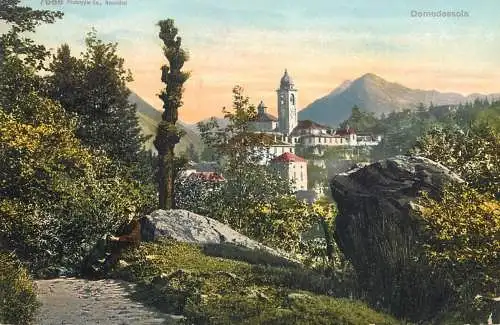 Italy postcard Domodossola church village