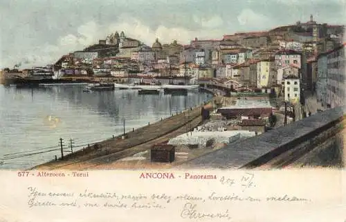 Italy postcard Ancona harbour