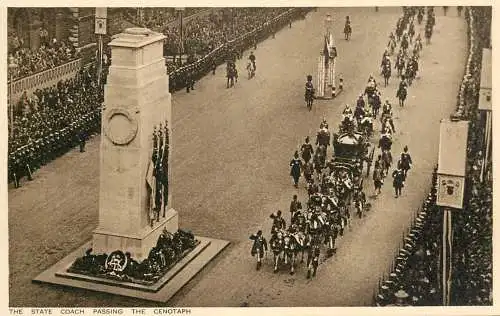 British royalty coronation parade procession passing the Cenotaph