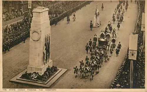 British royalty coronation parade procession passing the Cenotaph