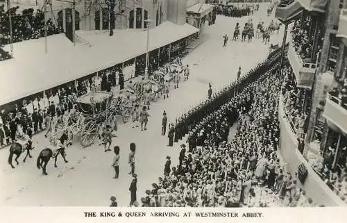 British royalty coronation parade procession approaching Westminster Abbey