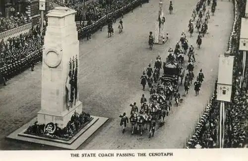 British royalty coronation parade procession state coach next to the Cenotaph