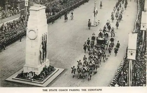 British royalty coronation parade procession royal carriage passing the Cenotaph
