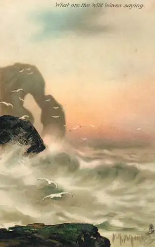 British scenic UK coast scene wild wavers M. Morris