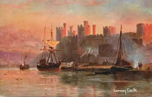 British scenic UK Wales Conway Castle sailing vessel