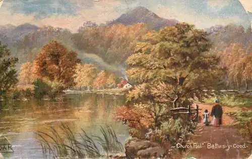 British scenic UK Wales Betws-y-coed church pool