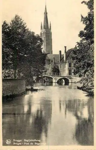 Belgium postcard Brugge pont du Beguinage