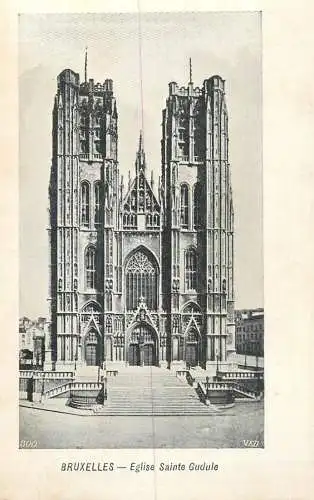 Belgium postcard Bruxelles church St. Gudule