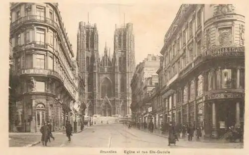 Belgium postcard Bruxelles St. Gudule church