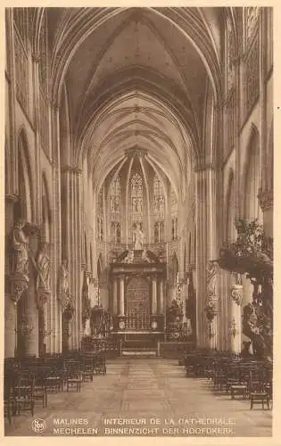 Belgium postcard Malines cathedrale
