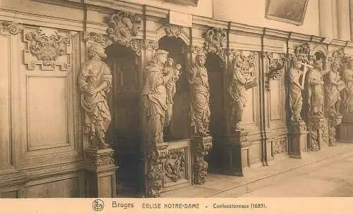 Belgium postcard Brugge eglise Notre Dame