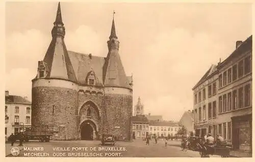 Belgium postcard Malines Bruxelles city gate