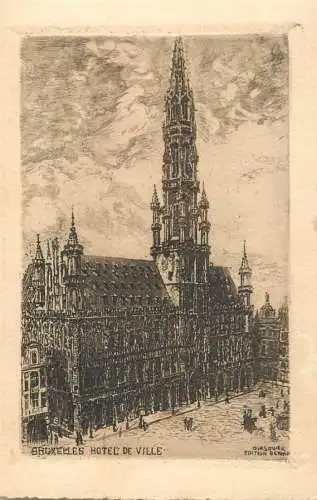 Belgium postcard Bruxelles city hall
