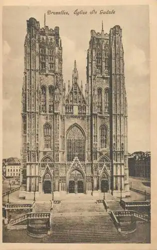 Belgium postcard Bruxelles eglise de Gudule