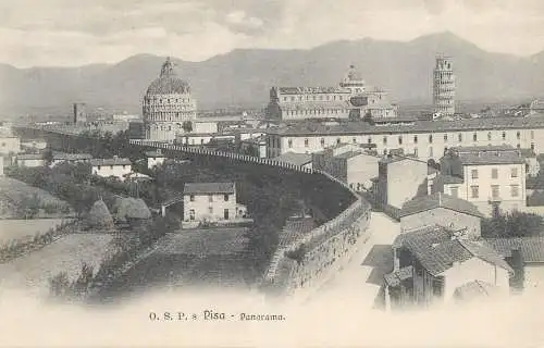 Italy postcard Pisa panorama