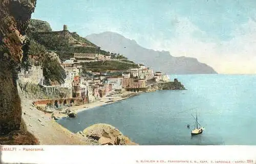Italy postcard Amalfi panorama
