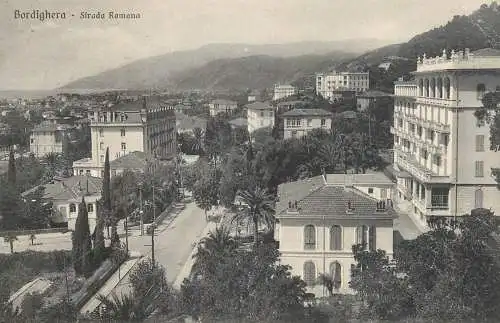 Italy postcard Bordighera strada Romana