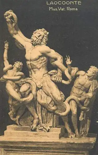 Italy  postcard Rome Vatican Laocoonte museum statue