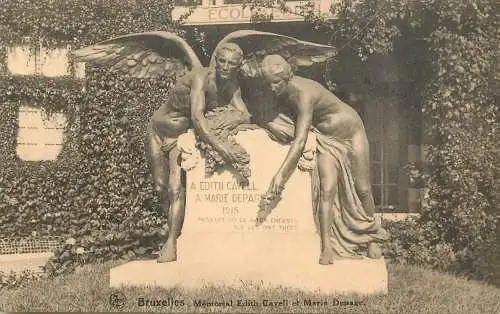 Belgium postcard Bruxelles Edith Cavell et Maria Depage