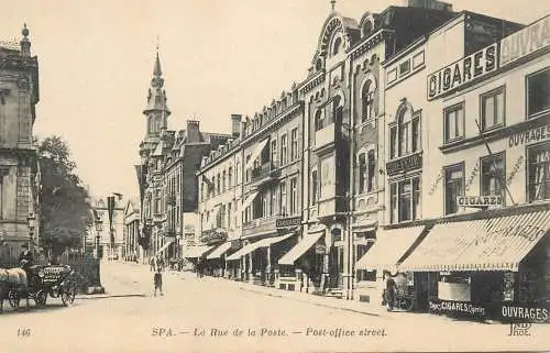 Belgium postcard Spa post office street