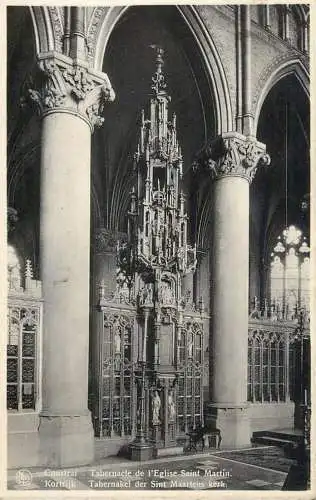 Belgium postcard Courtrai church Saint Martin