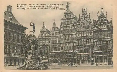 Belgium postcard Antwerp market place