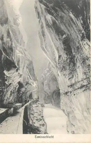 Switzerland postcard Taminaschlucht narrows